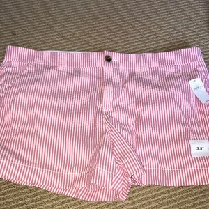 Red and white striped everyday shorts